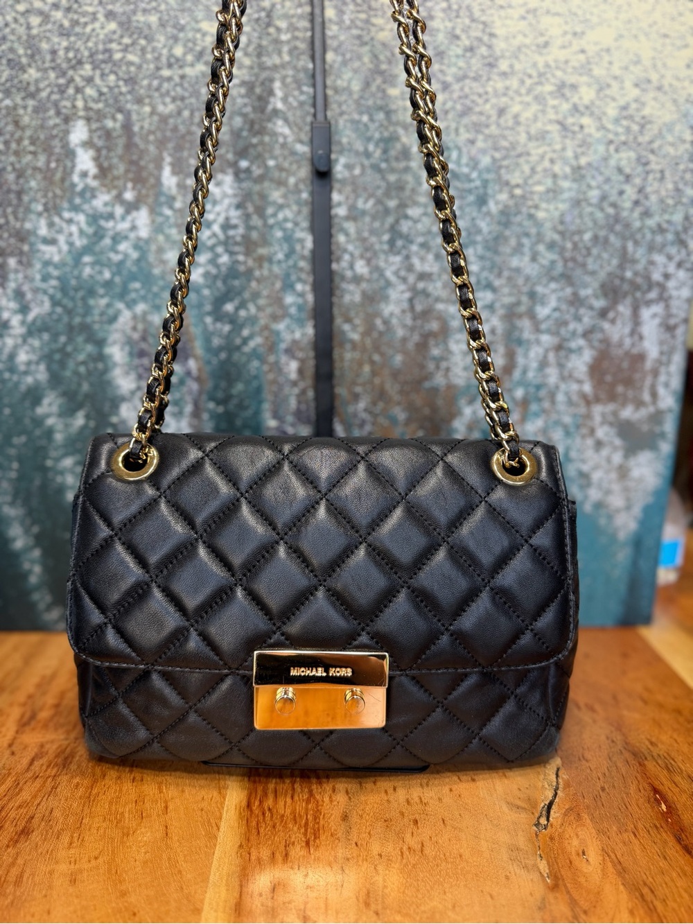Michael Kors Classic 2010s Sloan Large Quilted Black Leather Shoulder Bag